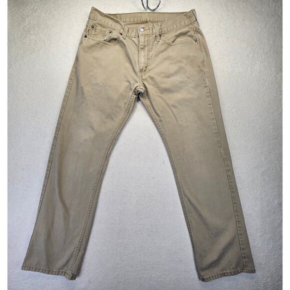Levis 559 Jeans Mens 33x32 Relaxed Fit Straight Leg Khaki 100% Cotton Tan *33x30 - Picture 1 of 14